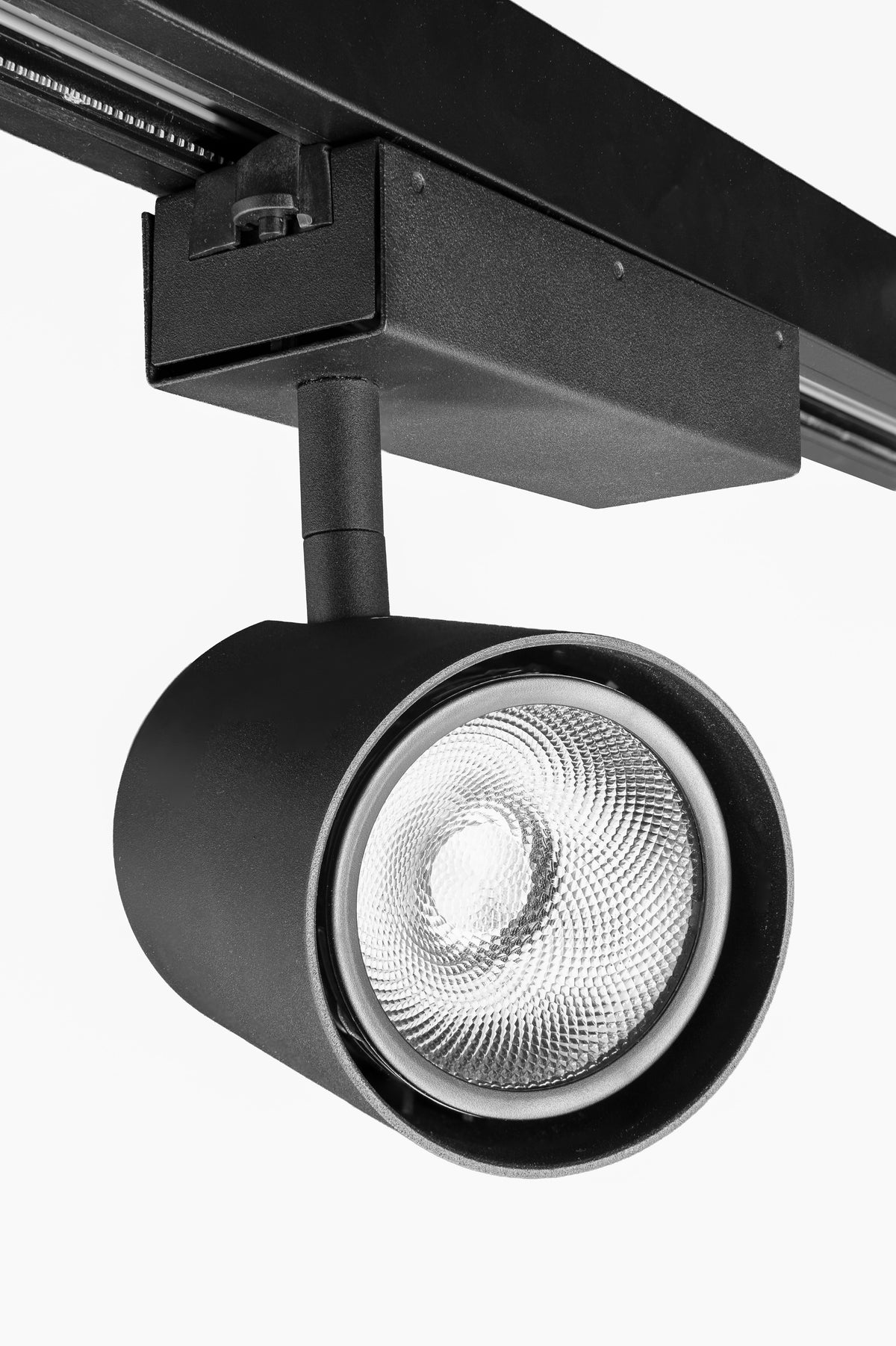 Black light fixture on a white background