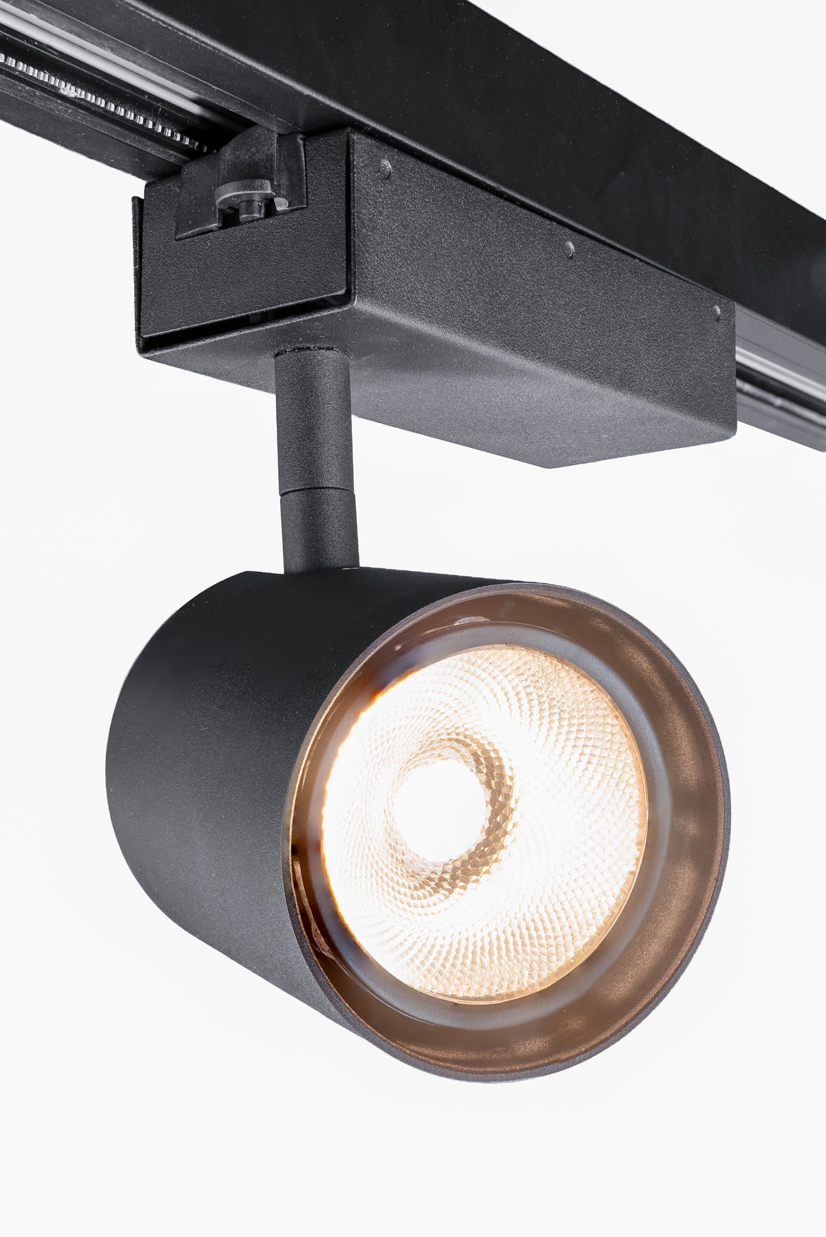 Track light fixture on a white background