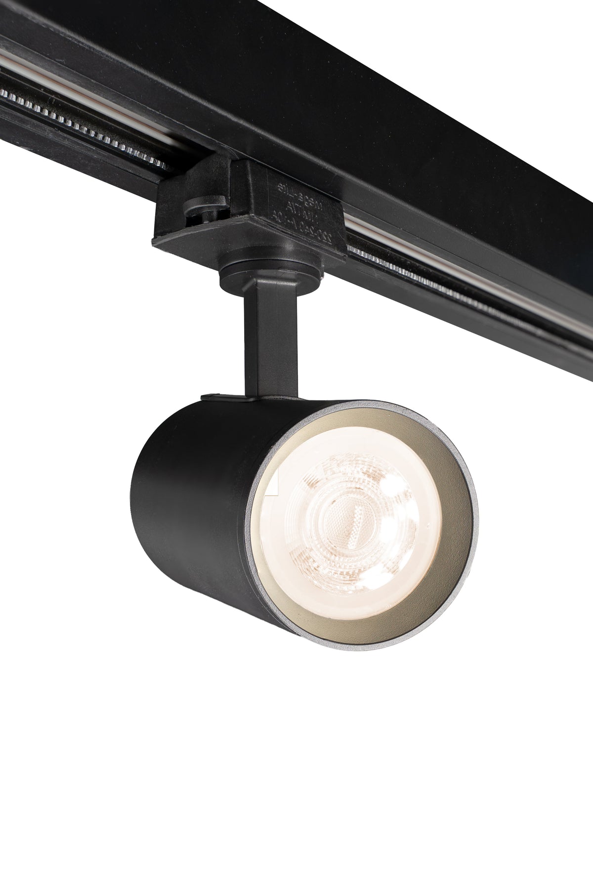Track light fixture on a white background