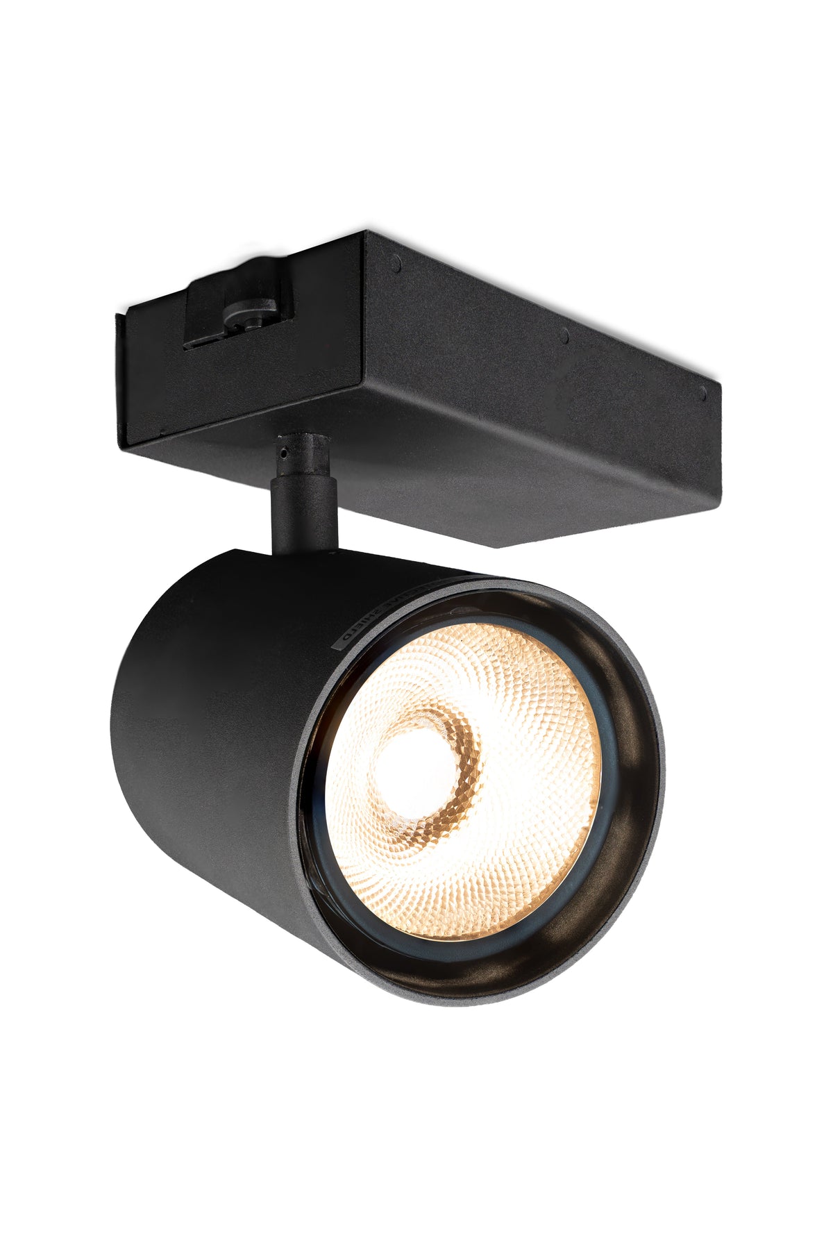 Black spotlight with a white background